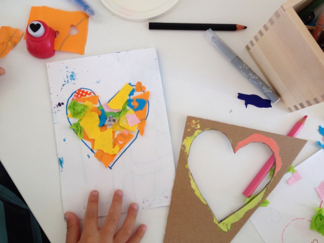 Here's an example of a finished heart on a card.